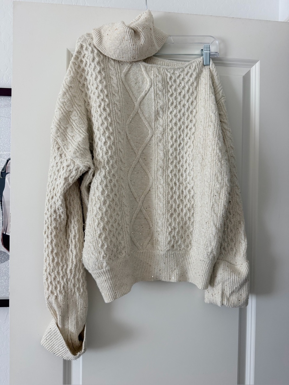 sofia by sofia vergara Cream Cable Knit Turtleneck Sweater - Picture 2 of 5